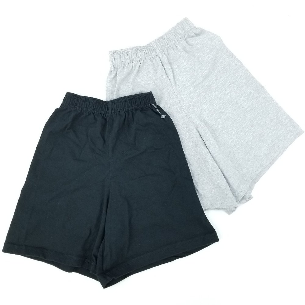 Lot of 2 Pairs Jerzees Activewear Boys / Girls Small (8) Elastic Waist Shorts